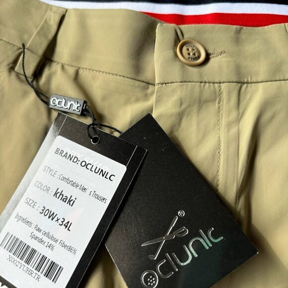 OCLUNLC Autumn Men's Golf Slim Stretch Pants Quick Dry Golf Pants - Picture 2 of 7